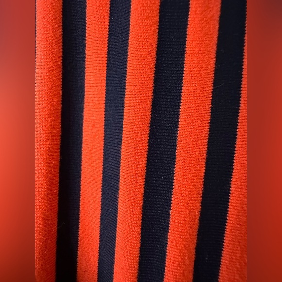 Lululemon Get Up and Glow Tights Navy Neon Orange Striped Size 4 Pockets - Picture 6 of 7